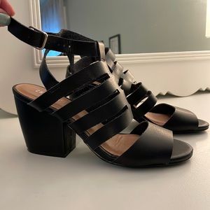Chelsea crew strappy black heeled sandal